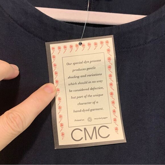 Color Me Cotton navy blue cotton tunic top dress size medium - Picture 4 of 6